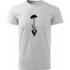 Gitara strom a lebka - Tričko extra veľké (5-8XL) - 5XL ( Svetlosivý melír )