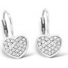 Náušnice z bieleho zlata srdiečka s kamienkami*