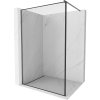 Mexen Kioto, sprchová zástena Walk-In 160 x 200 cm, 8mm číre sklo čierny vzor, grafitový profil, 800-160-101-95-70