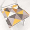 Biante Zamatový štvorcový podsedák Tamara TMR-020 Žlto-sivobéžové trojuholníky - 38x38x3 cm