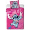 Obliečky Disney Lilo and Stitch ružový do postieľky 135x100cm+40x60cm Faro