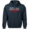 Cycling ekg - Oversized mikina pánska Moon - kratšia + širšia - 3XL ( Tmavomodrá (veľmi tmavá - skoro čierna) )