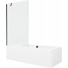 Mexen Cube obdĺžniková vaňa 170 x 80 cm s plášťom a 1 krídlovou zástenou 100 cm, priehľadná, čierna - 550517080X9510000070