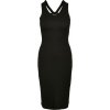 Ladies Midi Sleeveless Rib Dress - black 4XL