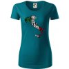 Mapy - názvy miest - Taliansko - Dámske tričko z organickej bavlny Origin (GOTS) - 2XL ( Petrolejová )