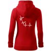EKG bouldering - Mikina dámska trendy zipper s kapucňou - S ( Červená )