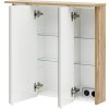 Zrkadlová skrinka s osvetlením Möbelpartner Profil 80,5 x 23,7 x 72,3 cm dub prírodný