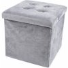 HOMESTYLING Taburet s úložným priestorom velvet 38 x 38 cm šampaň KO-101000780samp