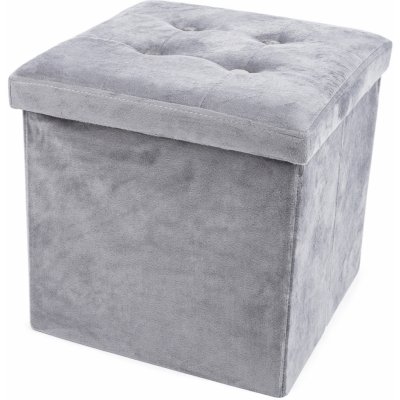 HOMESTYLING Taburet s úložným priestorom velvet 38 x 38 cm šampaň KO-101000780samp