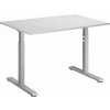 AlzaErgo Fixed Table FT1 sivý + Stolová doska TTE-12 120 × 80 cm biely laminát