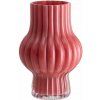 DEKORATÍVNA SKLENENÁ VÁZA 20 CM PRIEMER 13,5 CM ČERVENÁ FARBA