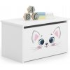 Truhlica na hračky Daria biela s potlačou Pink Cat