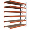 Majster Regál Kovový regál LONGSPAN 250x240x100-6-DTD, Modrá/Oranžová