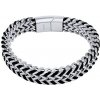 Silvego Prepletený pánsky náramok Hugo z chirurgickej ocele s kožou KMM99444