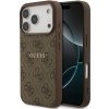 Zadný kryt Guess PU Leather 4G Farebný krúžok MagSafe pre iPhone 17 Pro Hnedá