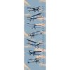 Panel detský meter na stenu / nepremokavý polyester retro lietadlá modré-NS-13243