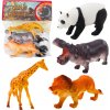 Sada figúrok divokých zvierat – panda, žirafa, lev a hroch (4 ks)