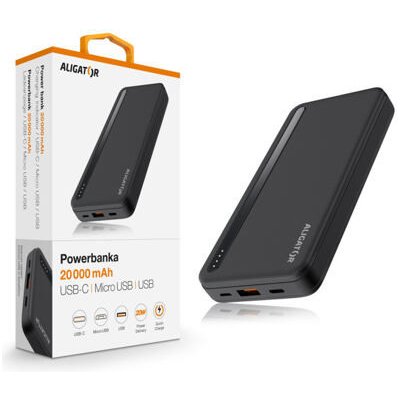 Powerbanka ALIGATOR PBAL2050, Power Delivery 20W, 20 000mAh PBAL2050BK