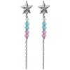 Victoria Cruz Dlhé strieborné náušnice Hviezdice s kryštálmi Bliss A4849-MHT