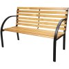 Záhradná lavica drevená s oceľovou konštrukciou 122 x 60 x 79 cm