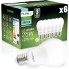 6x LED žiarovka E27 A60 2,5W = 25W 275lm 6500K studená biela 260° LUMILED