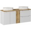 CMD Skrinka do kúpeľne NOVA WHITE D biela/dub coast evoke laminát 140 cm x 57 cm x 39 cm
