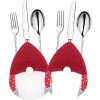Vianočné prestieranie na príbory Gnom, červený, súprava 2ks