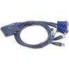 Aten 2-port KVM USB mini, 1,8 m káble audio,