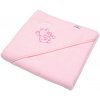 Baby Mix Detská froté osuška s výšivkou a kapucňou 80x80 ružová sloník