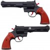 LEAN TOYS Detský revolver s uzáverom, zvuk – čierna