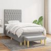 Box spring postel s matrací světle šedá 90x190 cm textil Šedá 3137357