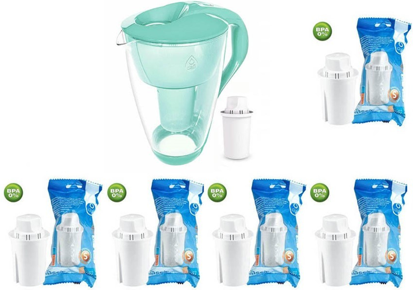 Dafi Crystal Caraffa Filtrante in Vetro 2 L per Acqua, Effetto per Ridurre  Calcare, Cloro e Metalli, Senza BPA, Sensore LED | Caraffa Filtrante +