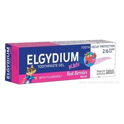 ELGYDIUM KIDS gélová zubná pasta s fluorinolom pre deti (3-6 rokov) s príchuťou lesného ovocia 1x50 ml
