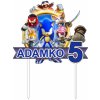 Zápich - Ježko Sonic s menom a vekom (typ 2) - bez paličky - 12cm - Obrázok