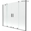 Mexen Velar Duo dvojkrídlová roztiahnuteľná vaňová zástena 200 x 150 cm, číra, gun metal - 896-200-000-02-95