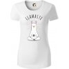 Yoga Llamaste - Dámske tričko z organickej bavlny Origin (GOTS) - 2XL ( Biela )