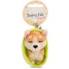 Prívesok na kľúče NICI spící Pejsek Welsh Corgi 12 cm, světle zelený košík, GREEN