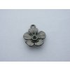 Prívesok kvietok - 20 x 16 mm - čierna - 1ks