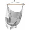 Hamakové závesné hojdacie brazílske kreslo s poduškami, 130x97 cm, sivá