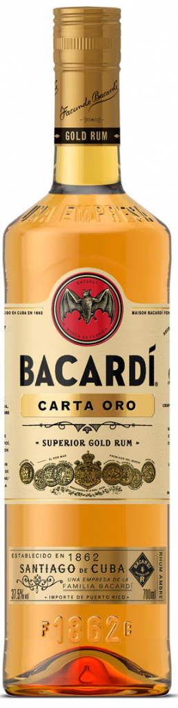 Bacardi Carta Oro 37,5% 0,7 l (čistá fľaša)