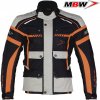 MBW CHALLENGER JACKET - pánská černo-šedo-oranžová textilní moto bunda - 56 - doprava zdarma