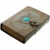 Leather Journals Kožený zápisník Trojná bohyně - Dva měsíce, Tyrkysový kámen