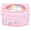 Ylvi Šperkovnice se zrcátkem Ylvi, Růžová, jednorožec na obláčku v duze