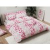Textilomanie Bavlnené obliečky LISTY ružové 70 x 90 + 140 x 200 cm