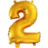JUNIOR narodeninový balón, 32in 81cm, zlatý, číslo 2