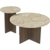 Asir | SADA 2× konferenčných stolíkov PURO, priemery 40/70 cm, orech/béžová | 116SAM1509