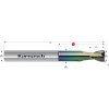 Karnasch 306215120015 | Tvrdokovová stopková fréza, zaoblené ostrie 12/1,5°x45-92x12 mm, Z=2