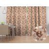 Biante Zamatový záves Tamara TMR-042 Hnedé kvety na sivobéžovom 135x230 cm