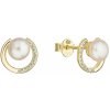 Pozlátené náušnice kôstky s pravými perlami 21067.1 - VÝPREDAJ