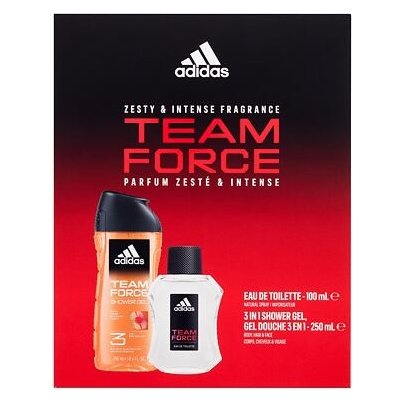 Adidas Team Force dárková sada: EDT 100 ml + sprchový gel 250 ml
